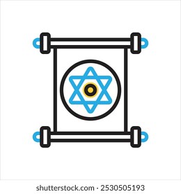 Vector multi color icon for jewish