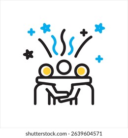 Vector multi color icon for joyous