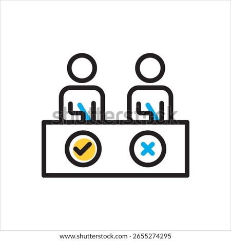 Vector multi color icon for judges