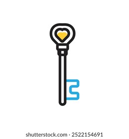 Vector multi color icon for key