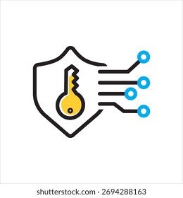 Vector multi color icon for key