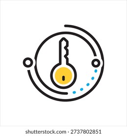 Vector multi color icon for key