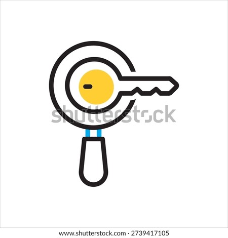 Vector multi color icon for keyword research