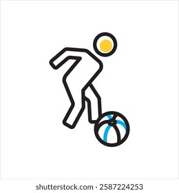 Vector multi color icon for kids sport