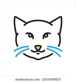 Vector multi color icon for kitty cat