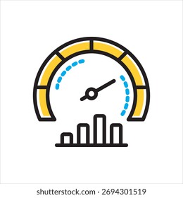 Vector icono multicolor para kpi