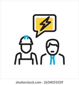 Icono multicolor del Vector para los conflictos laborales
