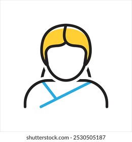 Vector multi color icon for lady