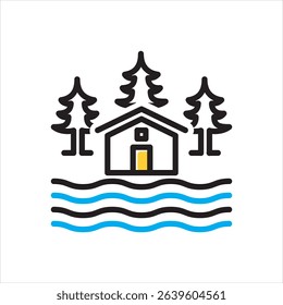 Vector multi color icon for lake house