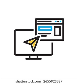 Vector multi color icon for landing page