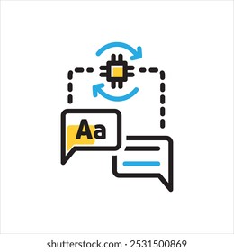 Vector multi color icon for Language processing