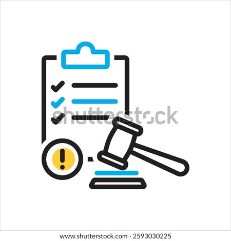 Vector multi color icon for lawsuits