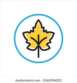 Vector multi color icon for leaf