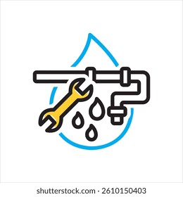 Vector multi color icon for leakage