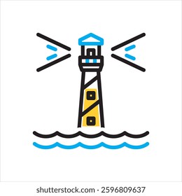 Vector multi color icon for lighthouse