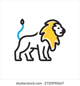 Vector icono multicolor para león