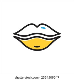 Vector multi color icon for lips