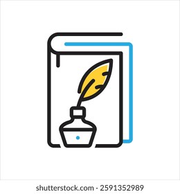 Vector multi color icon for literature