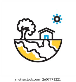 Vector multi color icon for living environment
