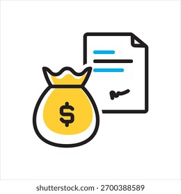 Icono multicolor del Vector para el préstamo