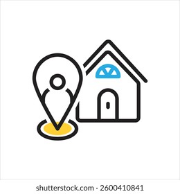 Vector multi color icon for local