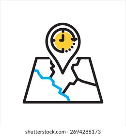 Ícone de vetor com várias cores para histórico de localização