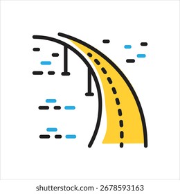 Vector multi color icon for longest