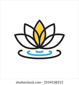 Vector multi color icon for lotus flower