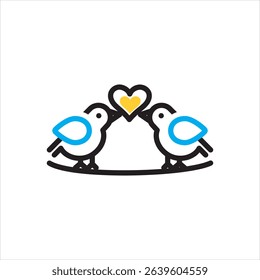 Vector multi color icon for lovebirds