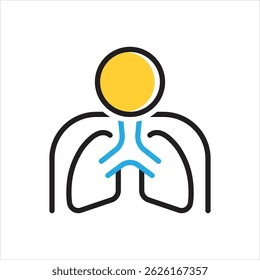Vector multi color icon for lung