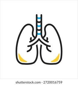 Vector icono multicolor para los pulmones