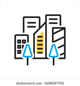 Vector multi color icon for Luxury apartment