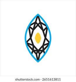Vector multi color icon for marquise diamond