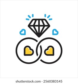 vector multi color icon for marriage