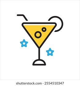 Vector multi color icon for martini