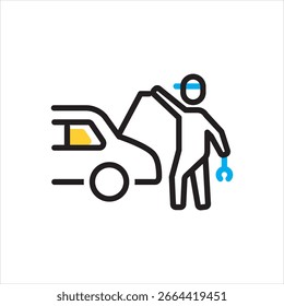 Vector multi color icon for mechanic