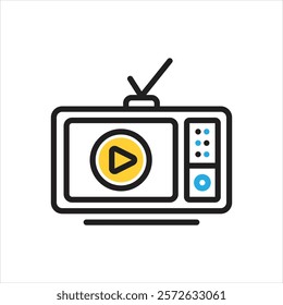 Vector multi color icon for media