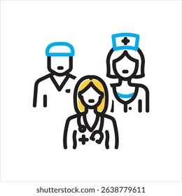 Vector multi color icon for medical staff
