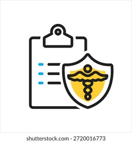 Icono multicolor del Vector para el informe médico