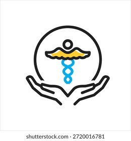 Icono multicolor del Vector para la cruz médica