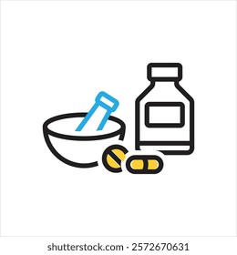 Vector multi color icon for medication