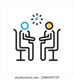 Vector multi color icon for meet