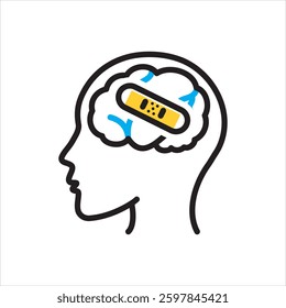 Vector multi color icon for mental disability