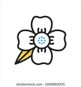 Vector multi color icon for mesua ferrea