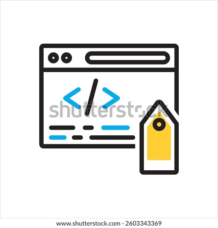 Vector multi color icon for meta tags