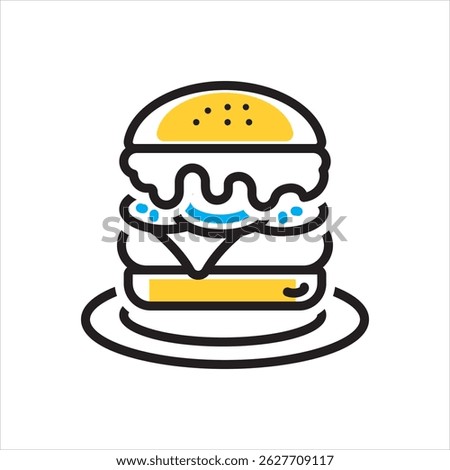 Vector multi color icon for mexican whopper