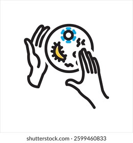 Vector multi color icon for microbial analysis