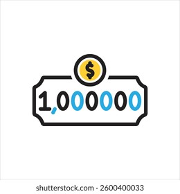 Vector multi color icon for million
