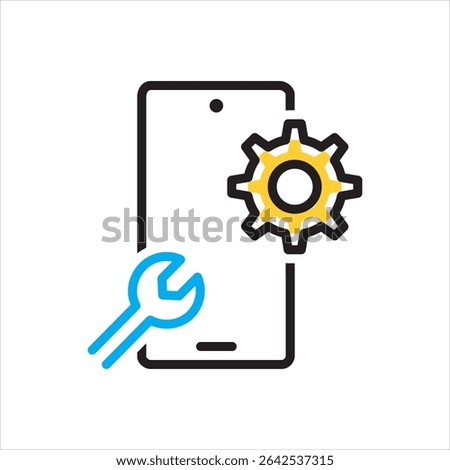 Vector multi color icon for mobile repair