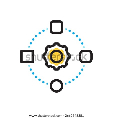 Vector multi color icon for modification
